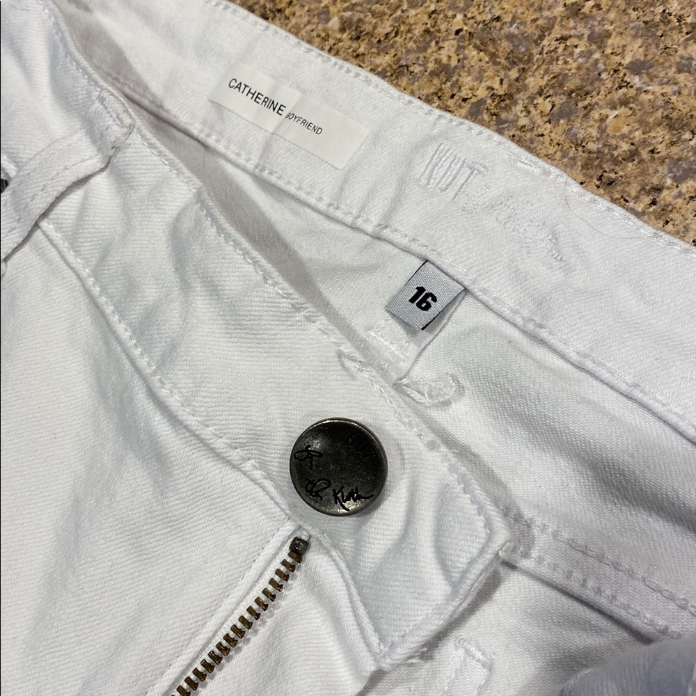 Kut From The Kloth Catherine Boyfriend White Jeans Size 16 Style KP494MF2 - Picture 3 of 17